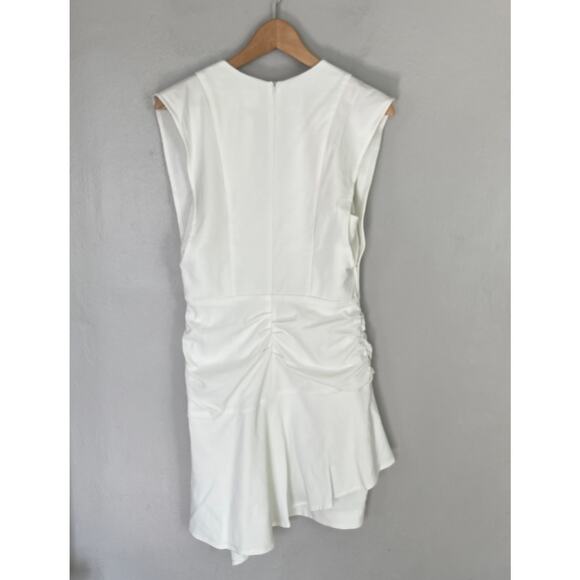 ba&sh Jess Asymetrical White Sleeveless V-Neck Mini Dress Women Size EU 2 Us M 8 - Picture 3 of 9